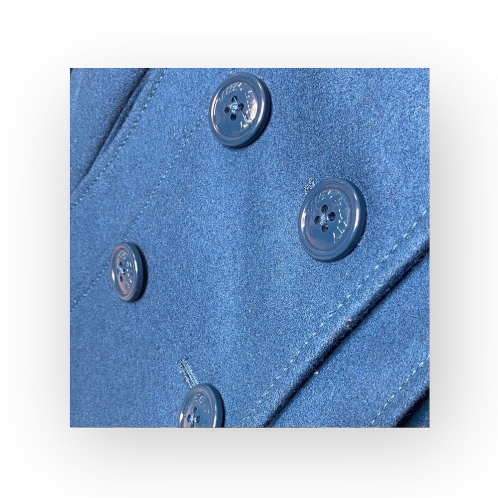 Miss Sixty ☻︎ Wool Double Breasted Pea Coat w/ Stitch Detail ☻︎ Aegean Blue ☻︎ S - Picture 7 of 16